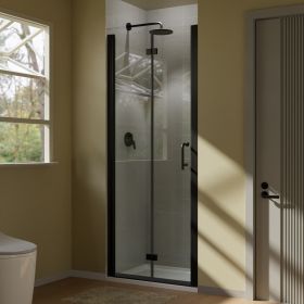 30-31.5 in.W x 72 in.H Bifold Frameless Glass Shower Door,1/4 in. Fold Clear Glass Shower Panel Pivot Swing Shower Doors,Chrome Finish,Reversible Inst