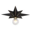 16 inch Flush Mount Ceiling Light, Industrial Black Metal Star Ceiling Lights