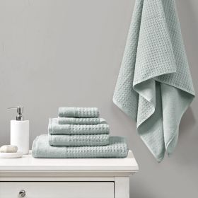 Cotton Waffle Jacquard Antimicrobial Bath Towel 6 Piece Set