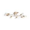 Mid Century Modern Ceiling Lighting Fixture Industrial Semi Flush Mount Light Ceiling Brushed Brass 8 Light Kitchen Light fixtures