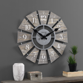 FirsTime & Co. Gray Numeral Windmill Wall Clock, Farmhouse, Analog, 24 x 2 x 24 in