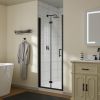 30-31.5 in.W x 72 in.H Bifold Frameless Glass Shower Door,1/4 in. Fold Clear Glass Shower Panel Pivot Swing Shower Doors,Chrome Finish,Reversible Inst