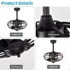 18.1" Caged Ceiling Fan with Remote Control,Timer, 3 Speeds Indoor Ceiling Fan for Farmhouse, Bedroom Living Room(No include Bulbs)