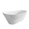 59" Acrylic Free Standing Tub - Classic Oval Shape Soaking Tub, Adjustable Freestanding Bathtub with Integrated Slotted Overflow and Chrome Pop-up Dra