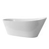 59" Acrylic Free Standing Tub - Classic Oval Shape Soaking Tub, Adjustable Freestanding Bathtub with Integrated Slotted Overflow and Chrome Pop-up Dra