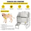 VEVOR 50 Inch Dog Grooming Tub, Professional Stainless Steel Pet Dog Bath Tub, with Steps Faucet & Accessories Dog Washing Station Left Door