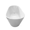 59" Acrylic Free Standing Tub - Classic Oval Shape Soaking Tub, Adjustable Freestanding Bathtub with Integrated Slotted Overflow and Chrome Pop-up Dra