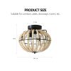 Beaded Fan lamp Wood Beaded Chandelier Oak White