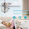 52-inch Indoor Ceiling Fan with Pull Chain,Reversible AC motors , Pull Chain--Chrome (No Include Bulb)