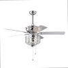 52-inch Indoor Ceiling Fan with Pull Chain,Reversible AC motors , Pull Chain--Chrome (No Include Bulb)