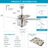 52-inch Indoor Ceiling Fan with Pull Chain,Reversible AC motors , Pull Chain--Chrome (No Include Bulb)