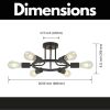 6 Light Modern Sputnik Lights Semi Flush Mount Ceiling Light Oil-Rubbed Bronze Finished