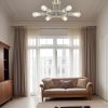 6 Light Modern Sputnik Lights Semi Flush Mount Ceiling Light Brushed Nickel Finished