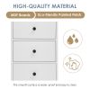 White Tall Bathroom Cabinet, Freestanding Storage Cabinet with 3 Drawers and Adjustable Shelf, MDF Board with Painted Finish