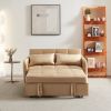 55.5"Twins Pull Out Sofa Bed Khaki Velvet