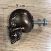 6 Pcs Simulated Skull Resin Cabinets Knobs Funny Skull Face Pulls Wardrobe Skull Bone Drawer Handles Set, Bronze