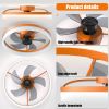 Ceiling Fans with Lights Dimmable LED Embedded installation of thin modern ceiling fans(Orange)