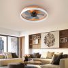 Ceiling Fans with Lights Dimmable LED Embedded installation of thin modern ceiling fans(Orange)