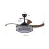 Contemporary LED Retractable Ceiling Fan with Light and Remote Control, Quiet Reversible Motor,4 Blades Modern Ceiling Fans for Kitchen Bedroom Dining