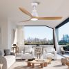 52 in.Outdoor/Indoor Integrated LED Natural Imitation  Modern Ceiling Fan with Lights and Remote Control