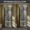 30-31.5 in.W x 72 in.H Bifold Frameless Glass Shower Door,1/4 in. Fold Clear Glass Shower Panel Pivot Swing Shower Doors,Chrome Finish,Reversible Inst