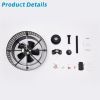 20.67" Crystal Ceiling Fan AC Motor, Black Enclosed Ceiling Fan with Light and Remote, Reversible 3 Speeds, 1/2/4 Timing (No Bulbs Included)--Matte Bl