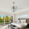 52-inch Indoor Ceiling Fan with Pull Chain,Reversible AC motors , Pull Chain--Chrome (No Include Bulb)