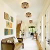 3-Lights Rattan Flush Mount Light