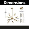 Modern Sputnik Chandelier Lighting 10 Lights with Adjustable Arms Brushed Brass Pendant Lighting