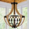 5 - Light Faux Wood Farmhouse Chandelier