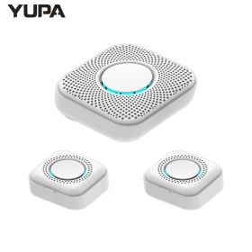 433MHZ Wireless Smart Doorbell LED Light 36 Songs Welcome Home Security EU US Pulg Button Doorbell (Color: B, Plug Type: US plug)