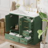 36-inch Traditional Bathroom Vanity with Resin Sink Combo Set,Bathroom Cabinet with Two Doors and Four Drawers