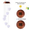 GANGES SA Solar Led Color-Changing Wind Chime Hanging Light; Wind Chime With Hanging Heart Shaped Ornaments; Festive Decoration For Courtyard; Garden